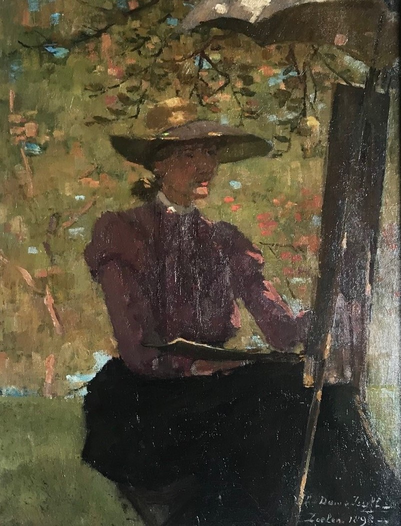 Zelfportret (1898) door Lucie van Dam van Isselt