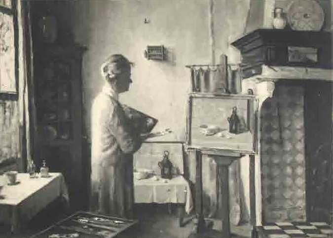 Zelfportret Lucie in haar atelier (ca. 1925/1935)