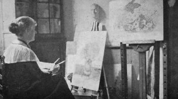 Lucie in haar atelier (1923)