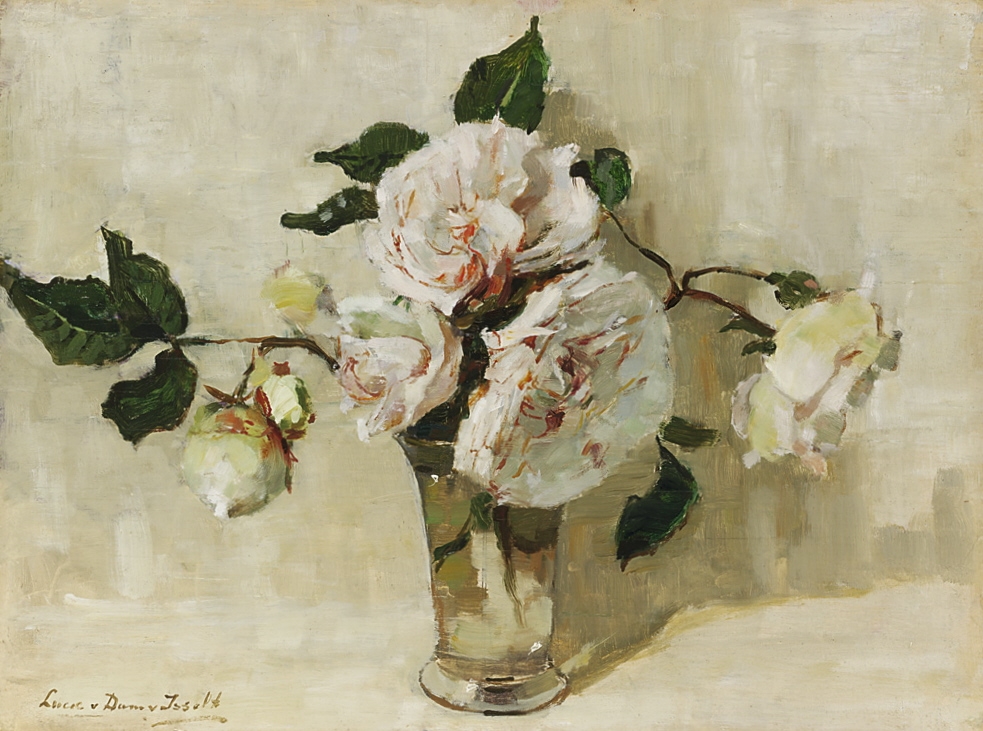 Witte rozen (1920-1925) door Lucie van Dam van Isselt