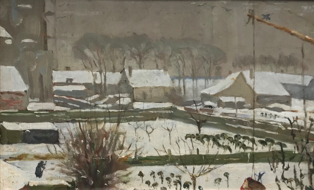 Studie wintergezicht op Veere (ca. 1920-1925) door Lucie van Dam van Isselt