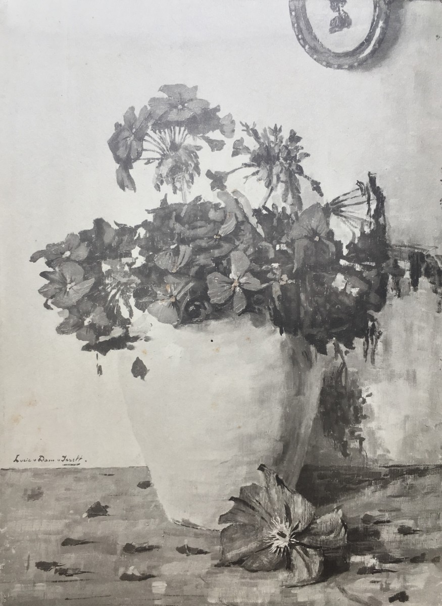 Verwelkte geraniums door Lucie van Dam van Isselt