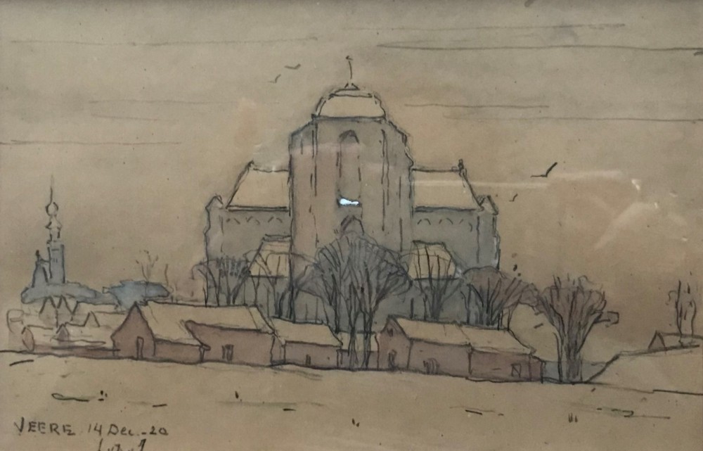 Grote Kerk, Veere (1920) door Lucie van Dam van Isselt