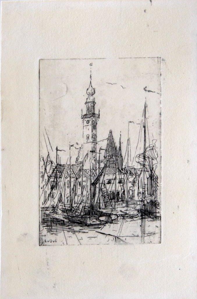 De haven van Veere (ca. 1908-1910) door Lucie van Dam van Isselt