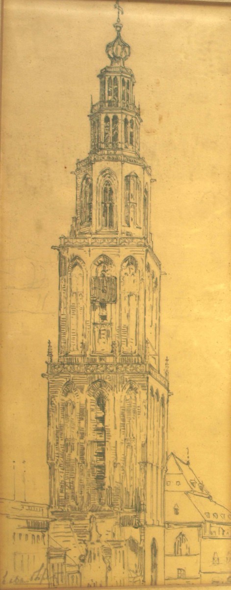 Martinitoren te Groningen (ca. 1915-1920)  door Lucie van Dam van Isselt