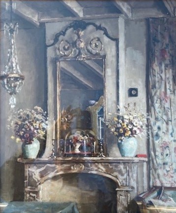 Interieur woonkamer Veere (ca. 1930) door Lucie van Dam van Isselt