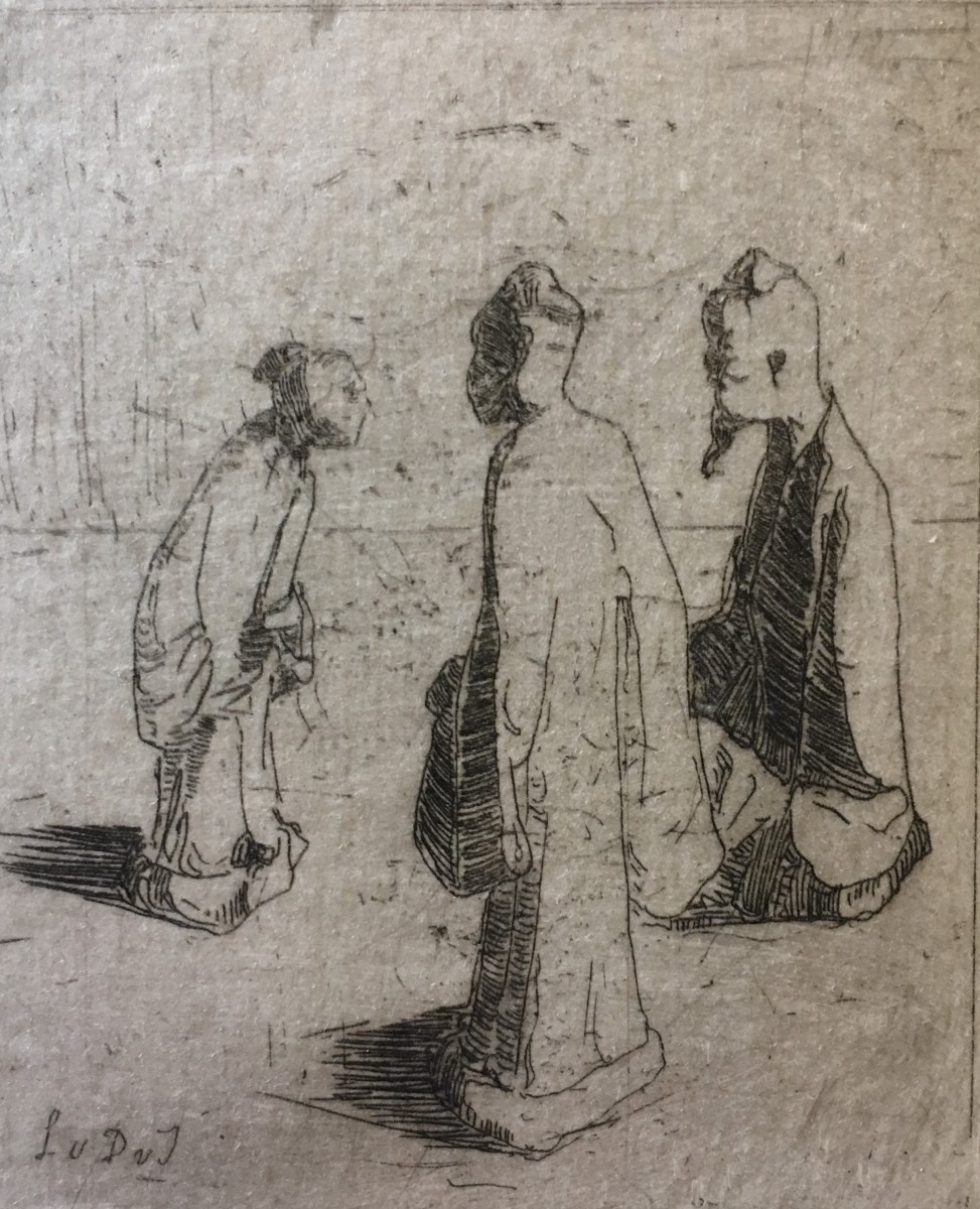 Drie Chinese figuren (1908-1910) door Lucie van Dam van Isselt