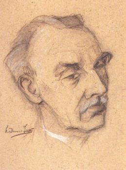 Portret Willem Plasschaert (1942) door Lucie van Dam van Isselt