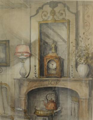 nterieur woonkamer (ca. 1921) door Lucie van Dam van Isselt