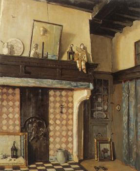 Interieur atelier (ca. 1935) door Lucie van Dam van Isselt