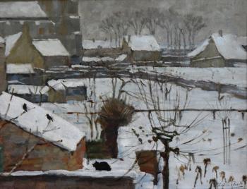 Wintergezicht op Veere door Lucie van Dam van Isselt