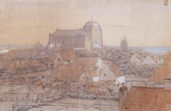 Gezicht op Veere (ca. 1900) door Lucie van Dam van Isselt