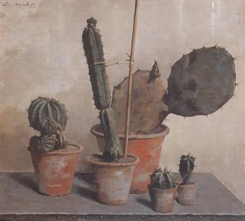 Vijf cactussen (1923-1924) door Lucie van Dam van Isselt