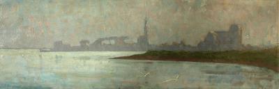 Groote kerk te Veere, maneschijn (ca. 1912-1913) door Lucie van Dam van Isselt