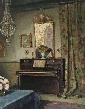 Interieur atelier (1917-1918) door Lucie van Dam van Isselt