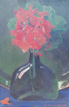 Flesje met geranium (1917-1918) door Lucie van Dam van Isselt