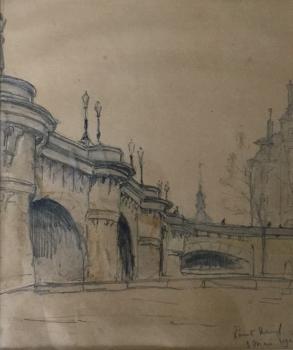Pont Neuf, Paris (1925) door Lucie van Dam van Isselt