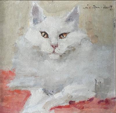 Witte poes door Lucie van Dam van Isselt