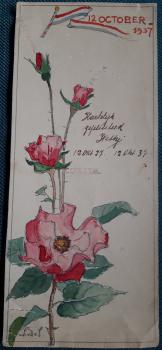Verjaardagskaart (1937) door Lucie van Dam van isselt