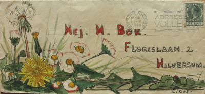 Envelop Mej. M. Bok (1939) door Lucie van Dam van Isselt