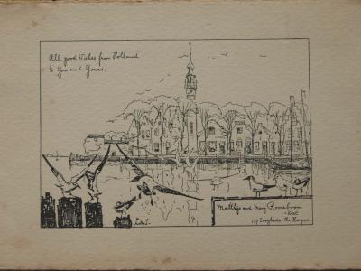 Ontwerp kerstkaart Rooseboom II (ca. 1920-1925) door Lucie van Dam van Isselt