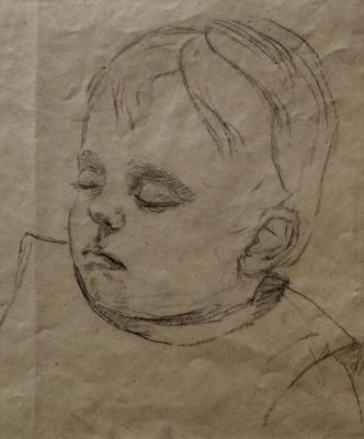 Studie slapend kind I (1915-1920) door Lucie van Dam van Isselt