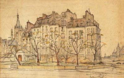 Derrière St. Julien le Pauvre, Paris (ca. 1935) door Lucie van Dam van Isselt