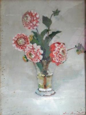 Pompon dahlia's (1921) door Lucie van Dam van Isselt