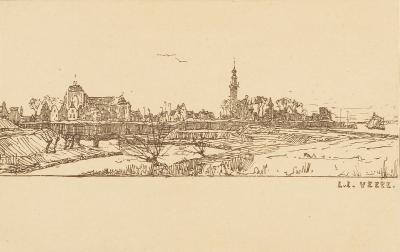 Veere, Grote Kerk en stadhuis door Lucie van Dam van Isselt