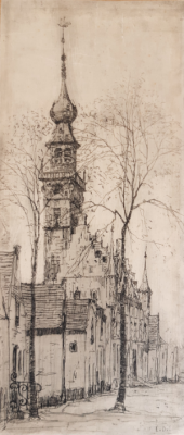 Stadhuis van Veere (ca. 1908-1910) door Lucie van Dam van Isselt