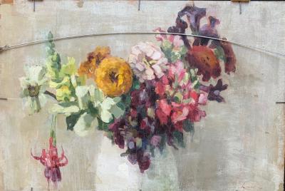 Achterzijde Aubergine met knoflook (1937) door Lucie van Dam van Isselt