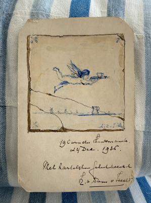 Kaart achterzijde Anemomen (ca. 1935) door Lucie van Dam van Isselt