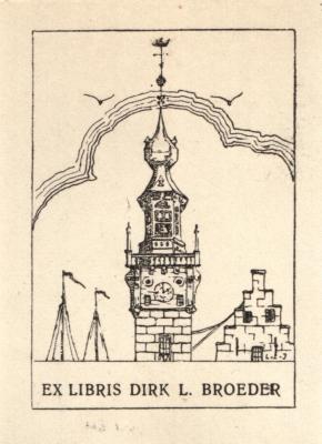 Ex libris Dirk L. Broeder door Lucie van Dam van Isselt