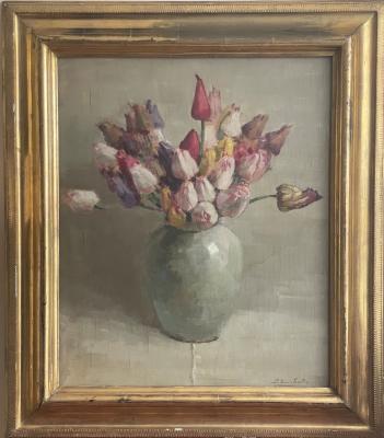 Tulpen met lijst door Lucie van Dam van Isselt