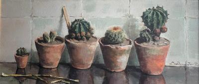 5 Cactussen door Lucie van Dam van Isselt