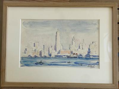 Overzijde Manhattan met lijst (1938) door Lucie van Dam van Isselt