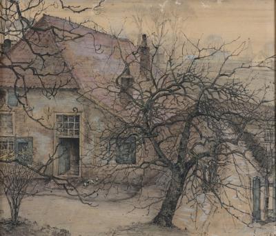Boerderij (ca. 1905) door Lucie van Dam van Isselt