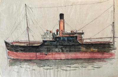In de haven van Gyon-1 (1936) door Lucie van Dam van Isselt
