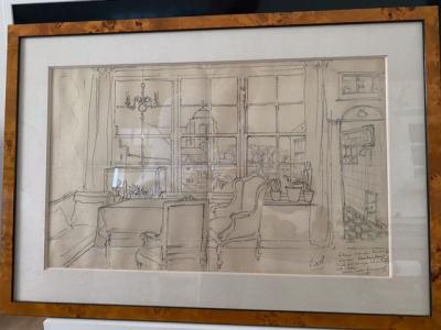 Lucies woonkamer in Veere met lijst door Lucie van Dam van Isselt