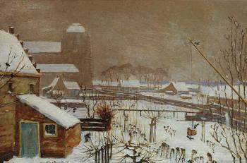 Wintergezicht op Veere (ca. 1920-1925) door Lucie van Dam van Isselt