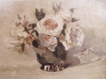 Witte roos (ca. 1920) door Lucie van Dam van Isselt