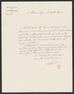 Brief van het Koninklijk Huis